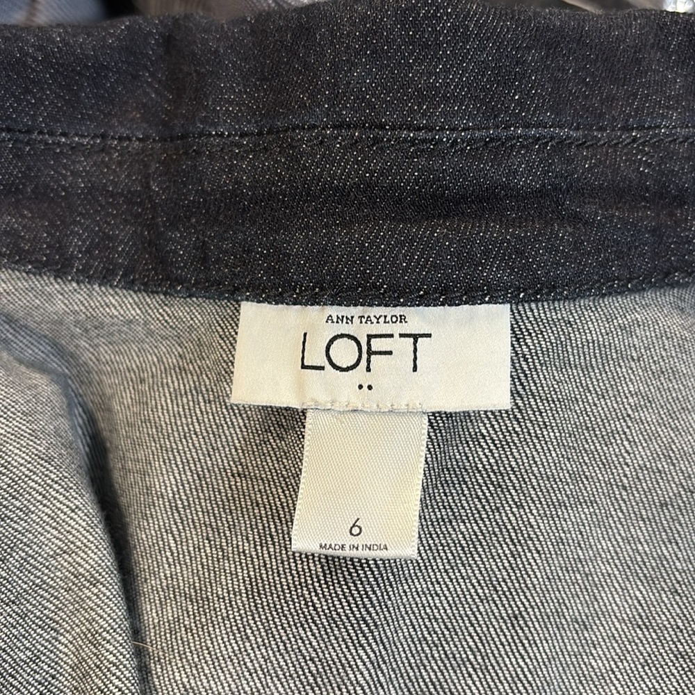 LOFT Navy Denim Blazer - Picture 6 of 7